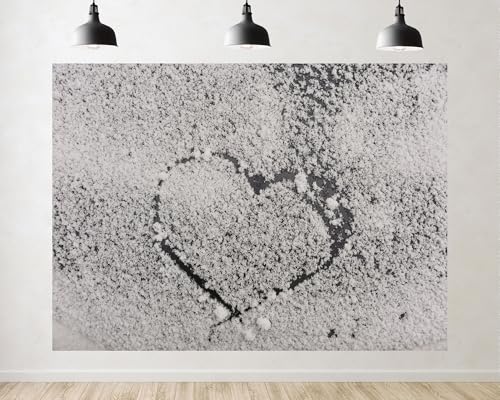 Trykid 7x5ft White Powder Heart Shape Backdrop Sweet Romantic Style Photography Background Valentine Wedding Baking Shoot Tapestry Party Decoration Photo Studio Prop Fabric - size: 7x5ft