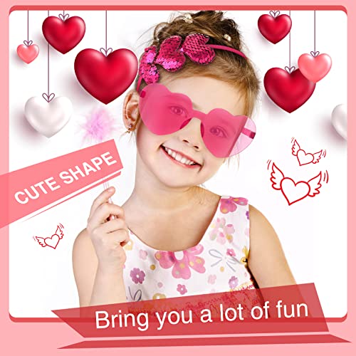 Flutesan 24 Pcs Valentines Day Heart Headbands and Sunglasses Set Red Love Photo Booth Props Women Valentine Party Decor