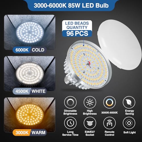 EMART Softbox Lighting Kit, 16"X16" Soft Box, 3000K-6000K 85W LED Bulbs with Remote, 65" Tripod, Professional Softbox Photography Lighting Kit for Studio Lights, Portrait, Video Recording(2PACK) - color: 3-Color 85W, size: 16"X16"-2 Packs