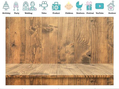 8x6ft Fabric Dark Walnut Wood Panel Backdrop Rustic Table Surface Background for Farmhouse Product Displays Party Decorations Banner Photo Booth Props Tapestry - size: 8x6ft