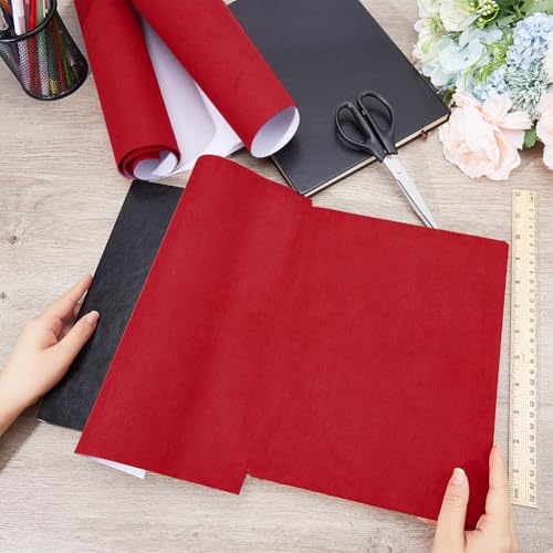 CRASPIRE 51 x 11.8inch Linen Book Cloth for Book Binding Fabric Surface Paper Backed Bookcover Books Album Scrapbooking Archival DIY Covering Protector Bookcloth Bookbinding Supplies Dark Red - color: Dark Red