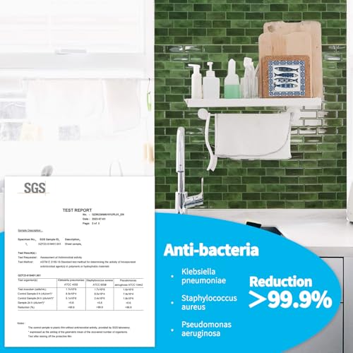 Art3d 10-Sheet Kitchen Backsplash Tiles Peel and Stick, Self Adhesive Wall Tile Sticker for Kitchen Island Bathroom Laundry Room RV Renter 12" x 12" - Jade Green - color: Jade Green
