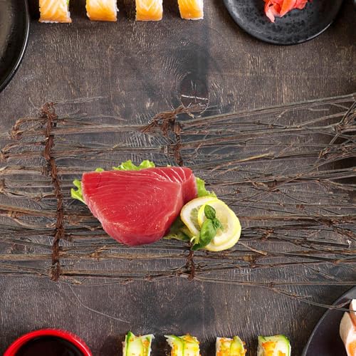 Fence Sushi Plate Decor 3pcs Handmade Woven Japanese Sashimi Decoration 11x23cm for Sushi Presentation and Food Photography