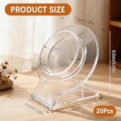 20 Pcs Acrylic Bracelet Display, Clear Bracelet Display Stand, Bracelet Display Stand for Vendors, Bracelet Holder Bangles Organizer for Store, Showcase and Home Storage