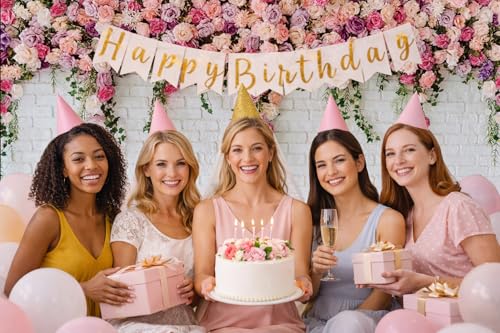 5x3ft White Brick Wall Floral Backdrop with Hanging Flowers – Spring Garden Photo Backdrop for Bridal Shower, Baby Shower, Birthday Party, Wedding Photography Decoration 134 - size: 5x3ft