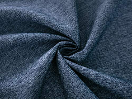 EHouseHome Faux Linen Tablecloth with Lace Trim - Waterproof/Spill Proof/Stain Resistant/Wrinkle Free/Oil Proof - for Banquet, Parties, Dinner,Wedding,Holiday,Denim Blue Round 70Inch - color: Denim Blue, size: 70" (Round)