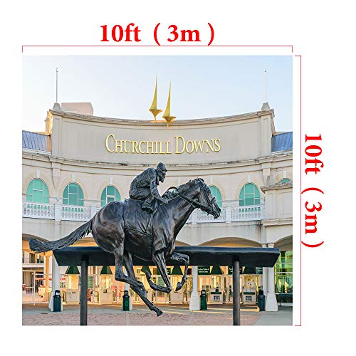 Kate 10x10ft Statue Photography Background Kentucky Derby Horse Track Photo Backdrop Photo Booth Props - size: 10x10ft