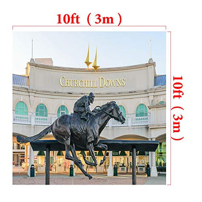 Kate 10x10ft Statue Photography Background Kentucky Derby Horse Track Photo Backdrop Photo Booth Props - size: 10x10ft