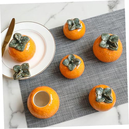TIDTALEO Ceramic Orange Fruit Shaped Canister with Lid Nordic Style Tea Storage Jar Simulation Orange Decoration for Kitchen and Photography Props
