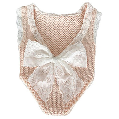 Zeroest Baby Girls' Baby Photography Props Photo Shoot Outfits Newborn Crochet Costume Knitted Clothes Rompers - color: Peach
