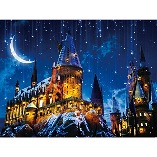 8x6ft Witch Wizard School Magic Castle Backdrop Photography Halloween Night Moon Background Sorcerer Party Banner Decors for Child Kid Portrait Photo Booth Prop SK6218D - color: SK6218, size: 8x6ft