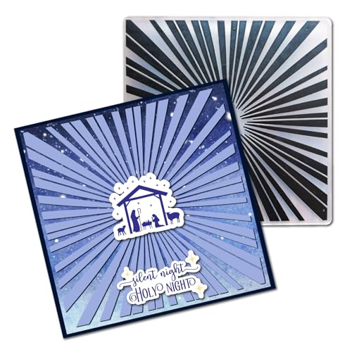 Arbuya Rays of Light Embossing Folders for Card Making Sunshine Rays Embossing Folder for Gift Tag Paper Crafting Home Decoration - color: Sunrays background