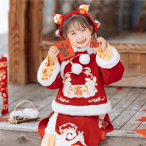Ecuupas The Spring Festival Headband Cute Cat Hairband Fortune Cat Hair Hoop New Year Headband Women Girls Hair Accessories for Lunar New Year Party Festival Supplies