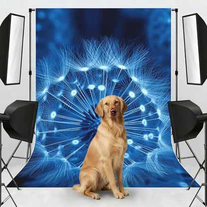 Blue Dandelion Backdrop Background for Photography 5x7ft Photobooth Professional Photo Backdrop Curtains Video Photography Studio Photo Backgrounds Banner Booth Background Screen Parties - color: Blue Dandelion