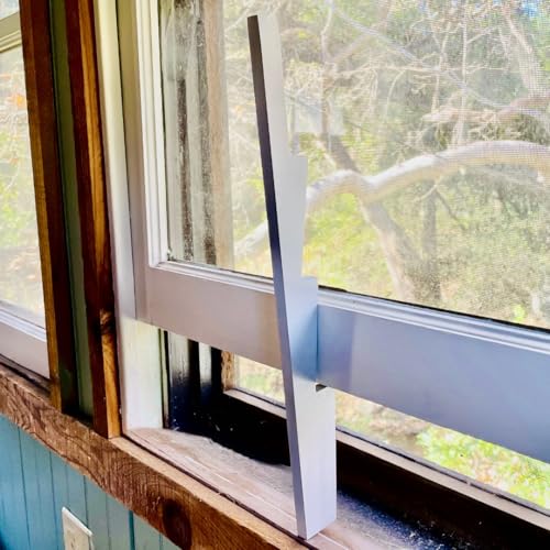 The Window Prop Stick Opener - Prop Any Window Open Instantly - Premium Wood (White Coated Acacia Wood) - color: White Coated Acacia Wood