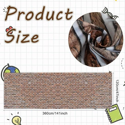 Classroom Fabric Bulletin Board 47x141inch Red Brick Texture Back to School Classroom Backdrop Decoration for Wall Door Background, DIY Craft, Bulletin Boards, Pillows, Curtains, Reusable, Easy to Cut - style: Red Brick