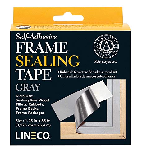 Lineco, Archival Self-Adhesive Frame Sealing Tape, Acid-Free, Non-yellowing Tape for Sealing Frame Backing, DIY, Gray, 1.25 Inch x 85 Feet, Pack of 1 - color: Multicolor, size: 1.25 in x 85 ft
