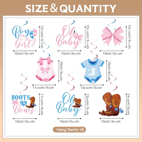 Boots or Bows Gender Reveal Decorations, Pre-assembled Brown and Pink Boots or Bows Banner, Western Cowboy or Cowgirl Gender Reveal Decorations Supplies