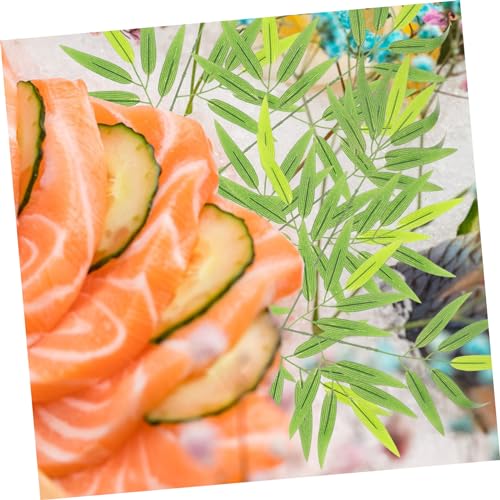 10pcs Bamboo Leaf Decor for Sushi Serving Plate Japanese Food Decoration for Sashimi Display Elegant and Practical Sushi Tray Leaf Embellishments