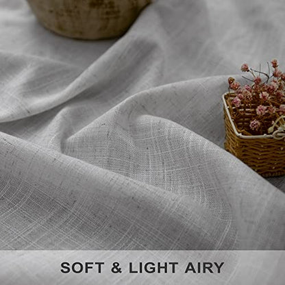 Linen Valance for Windows Kitchen Living Room Valance Rod Pocket Modern Farmhouse Country Rustic Bathroom Small Window Treatment Semi Sheer Curtain Valance for Bedroom Office Laundry Light Grey Gray - color: Grey