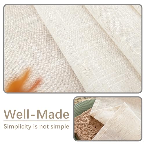 Natural Linen Textured Square Tablecloth, Slubby Lightweight Table Cloth 52 x 52 Inch, Water Resistant Stain Resistant Farmhouse Burlap Table Cover for Kitchen Dining Room - color: Natural, size: 52" X 52" (Square)