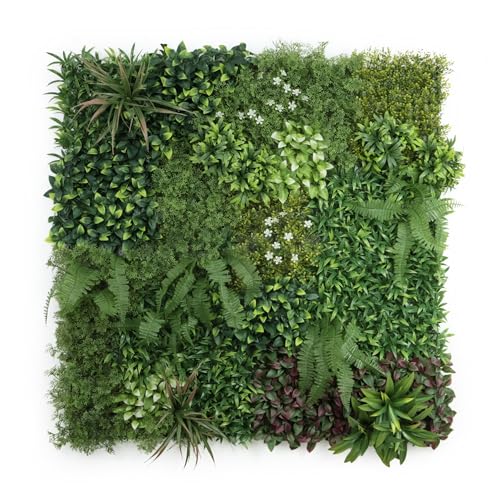 ULAND Artificial Plant Wall Panels, 1pc 40"x40" Greenery Grass Wall Backdrop Decoration, Faux Ivy Leaves Outdoor Privacy Fence Covering (L07801) - color: L07801