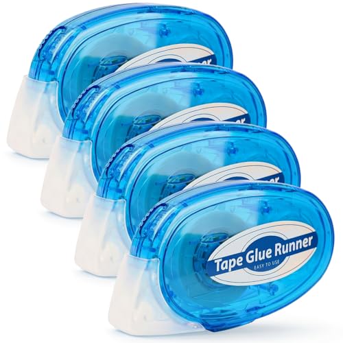 Tmol 4 Pack Scrapbook Tape, 26 Ft x 0.31 in Double Sided Tape Roller, Permanent Adhesive Tape Dispenser Runner, Photo-Safe Glue Tape Roller for Scrapbooking, Crafts and Arts Projects, Smooth & Clean - size: 4 pack