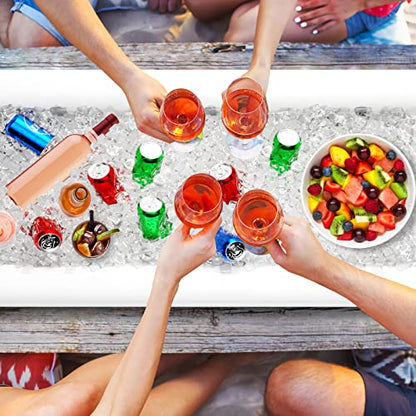 Jasonwell 3 PCS Inflatable Serving Bars Ice Buffet Salad Serving Trays Food Drink Holder Cooler Containers Indoor Outdoor BBQ Picnic Pool Party Supplies Luau Cooler w Drain Plug - style: 3 PCS