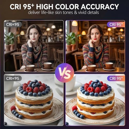 RGB Video Light, Portable Camera Light, 3100mAh with 1/4” Cold Shoe Adapter CRI95+ LED Fill Light, 0-359° Hue, 2500K-9000K CCT, 20 Effects, 140 LEDs for TikTok, Vlogging, Photography - color: RGB