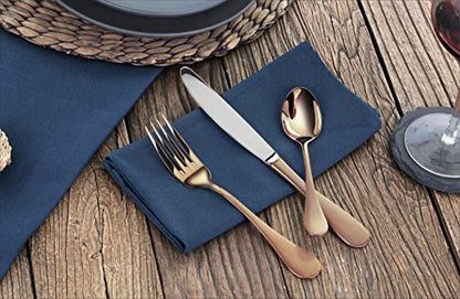 Artaste 56891 Rain 18/10 Stainless Steel Flatware 36-Piece Set, Copper Finish, Service for 12 - color: Copper