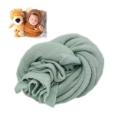Newborn Photography Props Boys Girls Wrap Baby Photo Props Soft Knit Blanket Cloth (Light Green) - color: Light Green