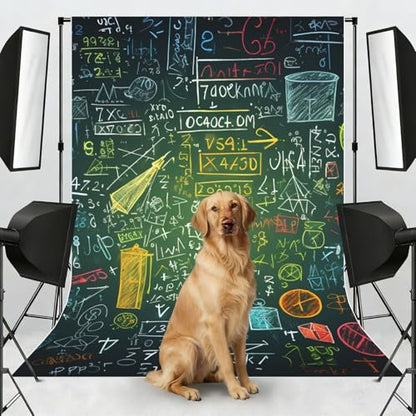 Math question Backdrop Background for Photography 5x7ft Photobooth Professional Photo Backdrop Curtains Video Photography Studio Photo Backgrounds Banner Booth Background Screen Parties - color: Math Question