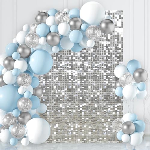 Silver Shimmer Wall Backdrop Panels 3ftx4ft Glitter Disco Sequin Party Photo Background for Wedding Bridal Shower Birthday Graduation Decorations - color: Silver, size: 3ftx4ft