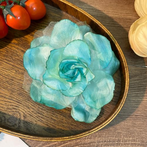 Gradient Flower Hair Clip for Women Duckbill Barrette Daily Outfit Accessory Travel Styling Prop for Spring Picnic or Photo Use - color: Green