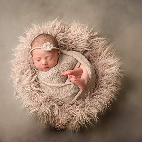 D&J DON&JUDY Baby Newborn Photography Props 29.5x19.7inch Photo Faux Fur Quilt Blanket Backdrop Grey Sand - color: 29.5x19.7 Inch Grey