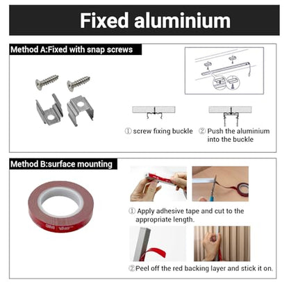 HAMRVL 10-Pack 3.3Ft/1M 10×10mm LED Aluminum Channel System for Wood Slat Wall Panels, U Shape LED Channel Profile with Mounting Accessories, LED Strip Lights Diffuser for Acoustic Panels Home Decor - size: Silver-10Pack 3.3Ft