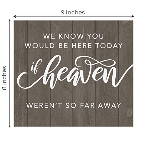 We Know You'd Be Here Today Rustic Memorial Sign / 9" x 8" Wood Design Remembrance Sign For Weddings And Anniversaries - color: Wood, style: Heaven