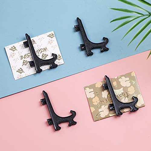 Artliving 3 Inch Black 12pcs/Set Plastic Easels Plate Display Stands Picture Frame Stand Holder - color: Black, size: 3 Inch (12 Pack)