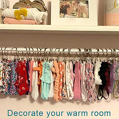 WeeksEight 40 Pack Bronze Curtain Rings with Clips, Curtain Hooks Hangers Clip Rings for Hanging Drapes Bows Hat, Drapery Rings 1.77 in I D, Fits up to 1.5 in Diameter Curtain Rod. - color: Bronze, size: 1.7" I D Set of 40