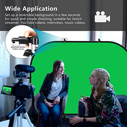 Neewer 5x7ft/1.5x2m Chromakey Foldable Backdrop with Stand 8.5ft/2.6m, 2-in-1 Reversible Green Blue Green Background Panel for Photography Studio, Live Streaming, Video Calls, Games - color: Blue+Green