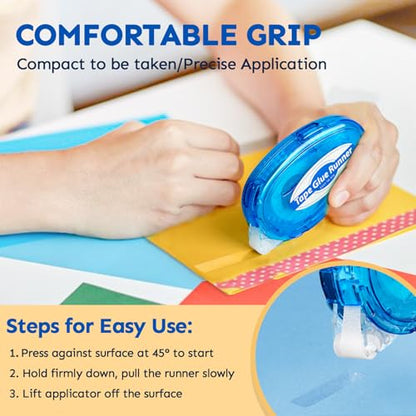 Tmol 4 Pack Scrapbook Tape, 26 Ft x 0.31 in Double Sided Tape Roller, Permanent Adhesive Tape Dispenser Runner, Photo-Safe Glue Tape Roller for Scrapbooking, Crafts and Arts Projects, Smooth & Clean - size: 4 pack