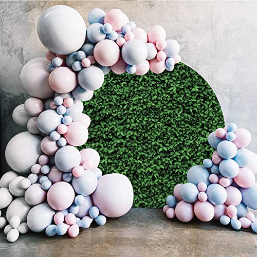 Laeacco Green Leaves Round Backdrop 3x3FT Greenery Circle Photography Backdrop Green Grass Ivy Wall Newborn Baby Shower Birthday Party Decoration Banner Bridal Shower Wedding Photo Studio Props - size: 3FT