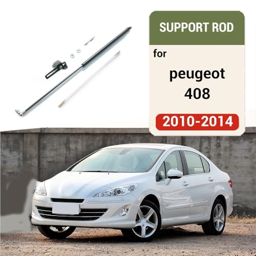 2010-2013 Compatible with Peugeot 408 Car Bonnet Hood Support Hydraulic Rod Strut Bars Lift Spring Shock Bracket Styling(Carbon orange) - color: Carbon orange