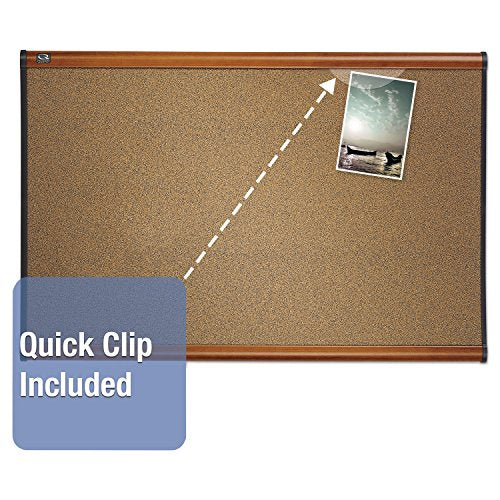 Quartet B243LC Prestige Bulletin Board, Brown Graphite-Blend Surface, 36 x 24, Cherry Frame - color: Light Cherry, size: 36" x 24"
