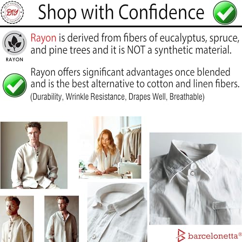 Barcelonetta | Linen Fabric | Natural Linen Cloth | Embroidery, Sewing | Soft, Breathable | 55" Wide | 70% Linen, 30% Rayon | Hemp, Jute, Needlework, Lining (Brown, 2 Yard) - color: Brown, size: 2 Yard