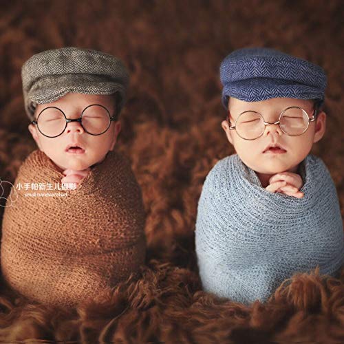 SHARELY SHEEP Newborn Photography Props Baby Boy Girl Photo Shoot Fake Glasses Halloween Santa Cosplay Props Baby Gift - size: Small, style: Gold