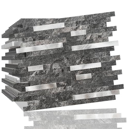 Peel and Stick Backsplash, 10-Sheet Peel and Stick Tiles PVC Wall Tile Stick on Backsplash for Kitchen - color: Dark Slate