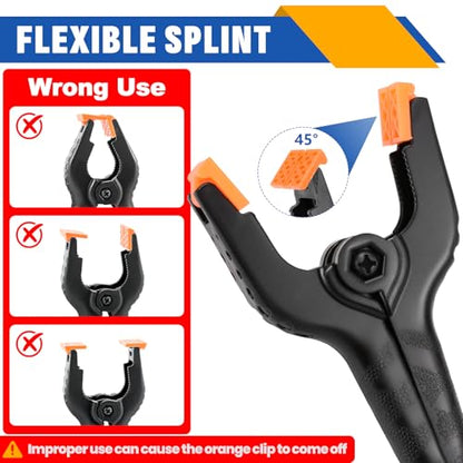 12 Pack Plastic Spring Clamps Set, 3 Sizes of Spring Clips 3.5 Inch, 4.5 Inch, 6 Inch Set, Black Heavy Duty Clips, Backdrop Clips, Woodworking Clamps, Plastic Clamps for Woodworking,Photography - size: 3.5in,4.5in,6in-12p