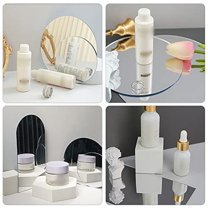 Acrylic Mirror Reflection Board Geometric Shape Photo Background Props Set Photography Ornaments Reflective Display Sheet (Silver 5Pcs) - color: Silver