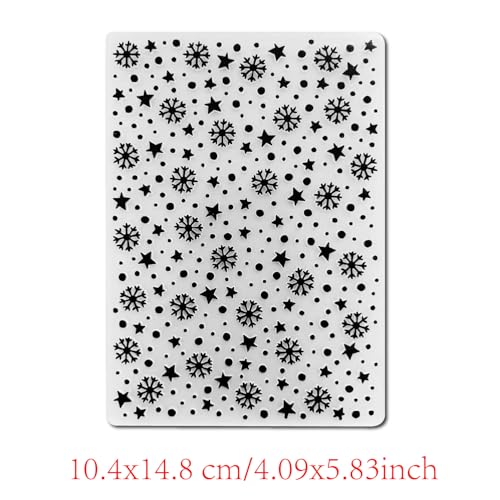 Arbuya Christmas Plastic Embossing Folders for Card Making Snowflakes Background Texture Embossing Folder Template for Scrapbooking Paper Crafting Home Decoration - color: Little Snowflakes